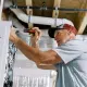 tankless water heater being serviced by technician